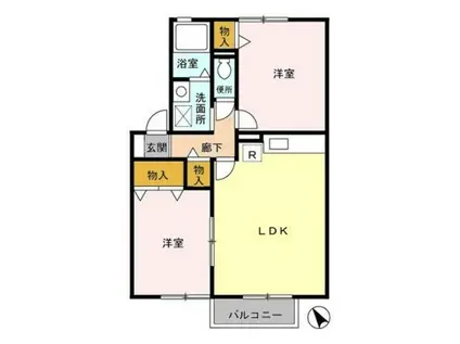 グランパール(2LDK/2階)の間取り写真