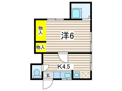 田戸台アパート(1K/2階)の間取り写真