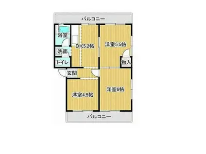 サントピア佐鳴台B(3DK/3階)の間取り写真