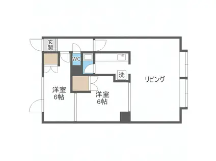 瀬比亜館セゾンI(2LDK/2階)の間取り写真