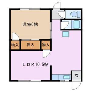 ハーベスト四日市(1LDK/1階)の間取り写真