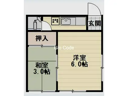 メゾンカシェ(2K/2階)の間取り写真