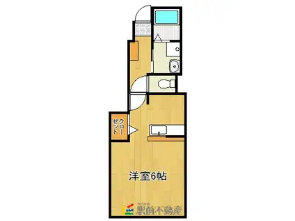 ピアボヌールI(1K/1階)の間取り写真