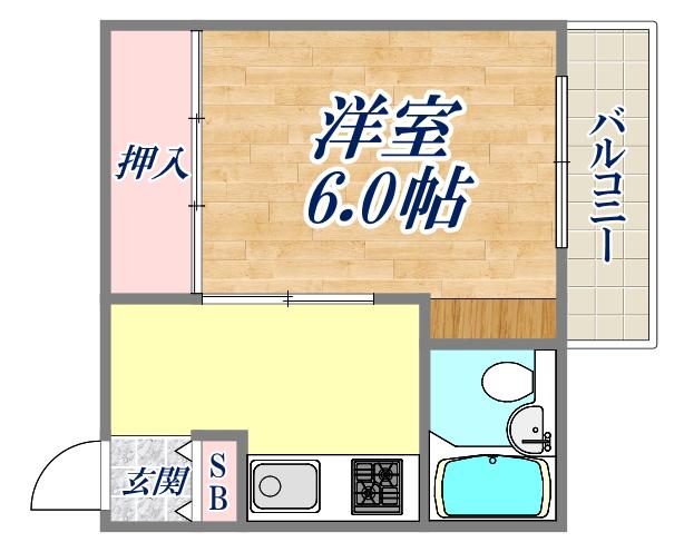 コーポナンゴウ(1K/2階)の間取り写真