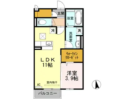 KRANEA(1LDK/1階)の間取り写真