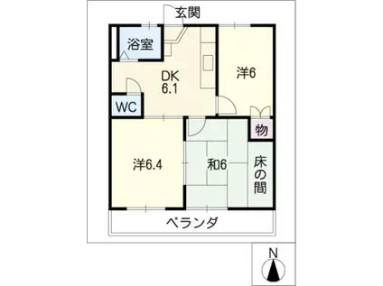 メゾンモンテソレイユ(3DK/2階)の間取り写真