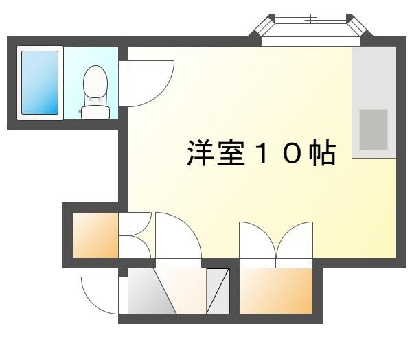 プレステージ長橋(ワンルーム/2階)の間取り写真