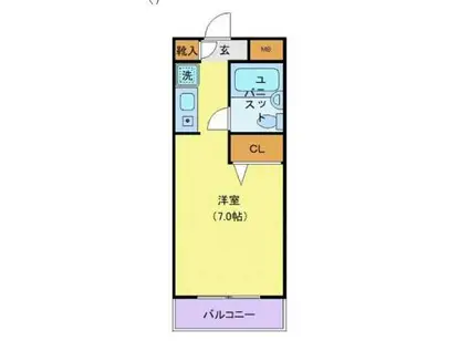 菱和パレス世田谷千歳台(ワンルーム/3階)の間取り写真