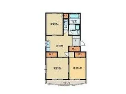 横堀ビル(3DK/4階)の間取り写真