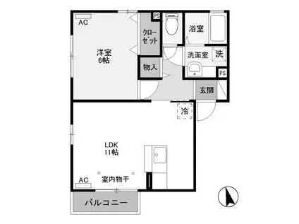 サリチェ(1LDK/2階)の間取り写真