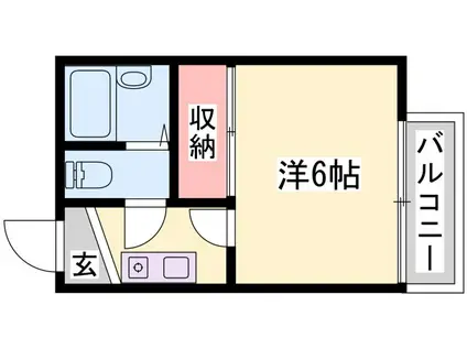 ヒューマンハイツI(1K/2階)の間取り写真