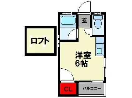 横田ハイツ(1K/2階)の間取り写真