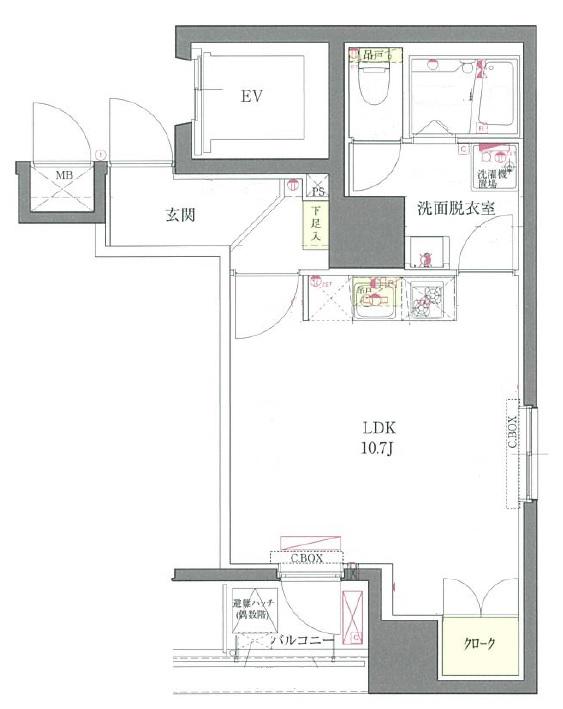 ユニーブル田端新町(ワンルーム/2階)の間取り写真