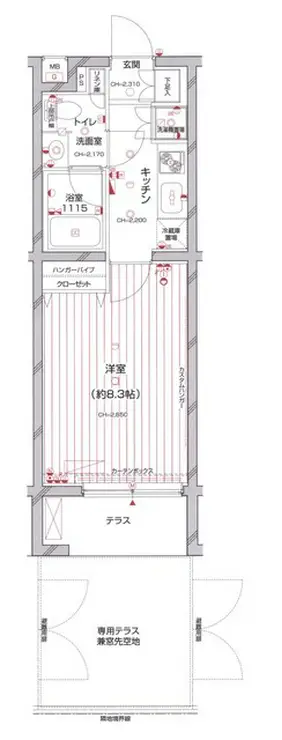 パレステュディオ中目黒 1階階 間取り