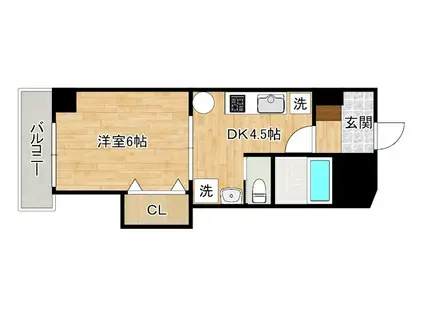 馬借タカヤコーポレーションビル(1DK/6階)の間取り写真