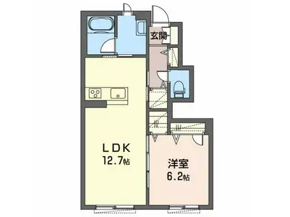ANGE MAISON下戸田(1LDK/1階)の間取り写真