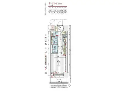 エステムコート名古屋TWIN ウエスト(1K/15階)の間取り写真