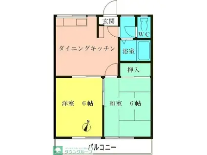 メゾンフォーレ(2DK/2階)の間取り写真