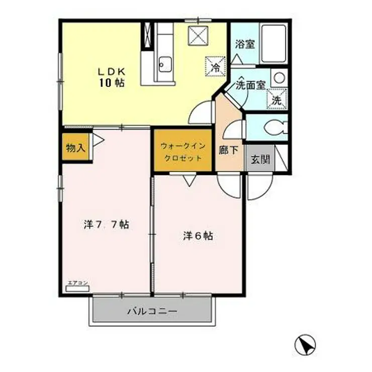 サンパティークC館 2階階 間取り
