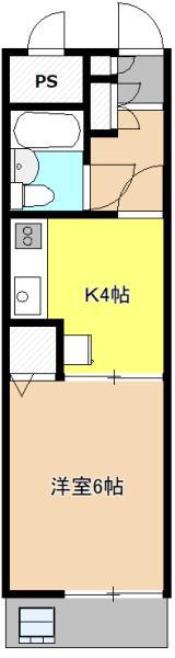 煉瓦館33(1K/2階)の間取り写真