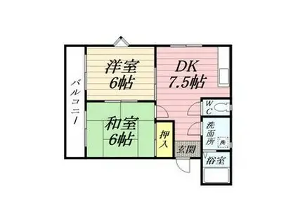 ピュアSEVEN(2DK/1階)の間取り写真