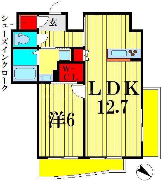 BRILLIANT VIEW CENTRAL PARK(1LDK/13階)の間取り写真