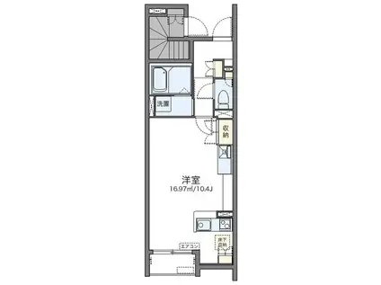 レオネクストカンフリエ(ワンルーム/1階)の間取り写真