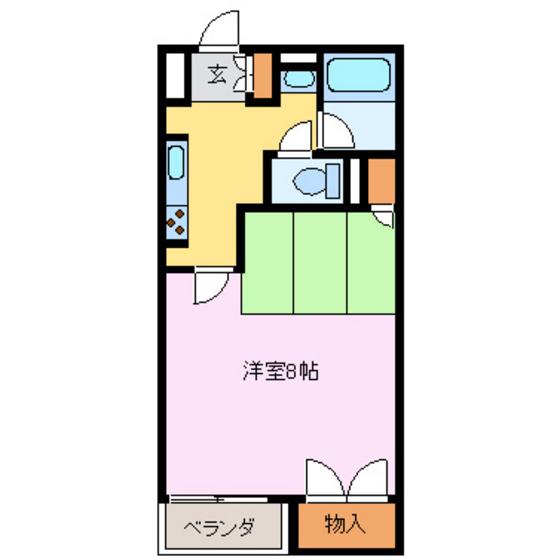 サンシャトー宝(1K/2階)の間取り写真