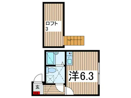 アザーレパッシオ京王稲田堤(ワンルーム/1階)の間取り写真