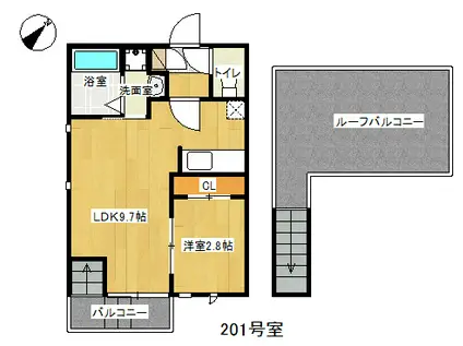 GRANDTIC BRAND NEW DAY(1LDK/1階)の間取り写真
