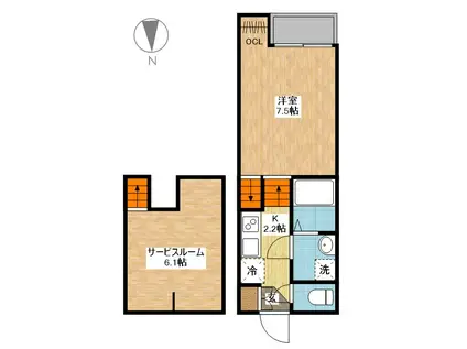 CASA.VIK(1SK/1階)の間取り写真