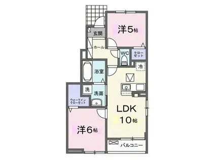 ステーション大美野(2LDK/1階)の間取り写真