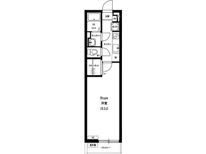 リブリ・ラフィット(1K/2階)の間取り写真