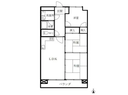 ネオハイツ松江(3LDK/7階)の間取り写真