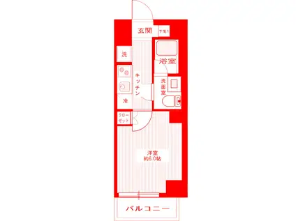 SQUARE CITY TSURUMI RIVERSIDE(1K/2階)の間取り写真