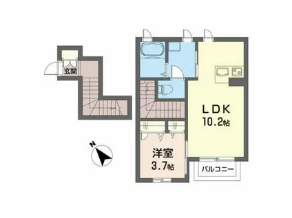 メゾンヴァリエII(1LDK/2階)の間取り写真