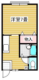 いわて銀河鉄道線 滝沢駅 徒歩4分 2階建 築28年(1K/1階)の間取り写真
