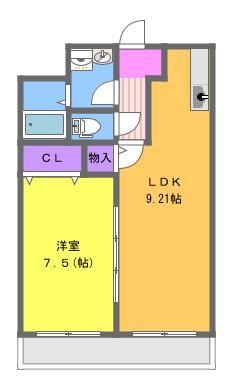 エバーフィールドII(1LDK/2階)の間取り写真