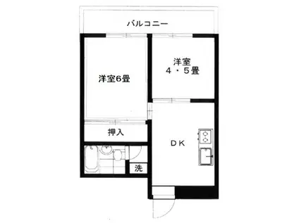 赤羽トナミビル(2DK/4階)の間取り写真