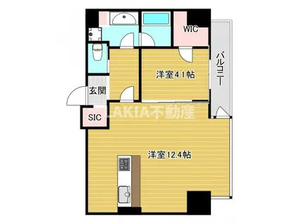 BRAVE常盤町II(1LDK/5階)の間取り写真