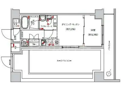 SAKURA AXIS 中板橋(1DK/9階)の間取り写真