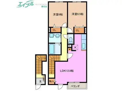 ブリッサ I(2LDK/2階)の間取り写真