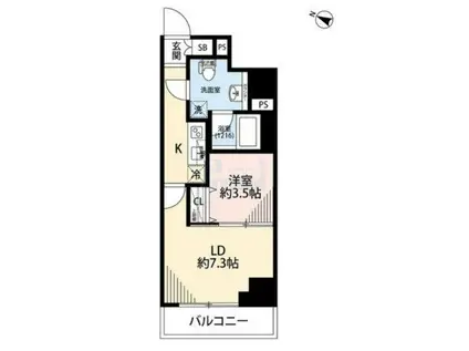 プレール・ドゥーク板橋本町II(1LDK/8階)の間取り写真