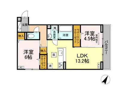 フラネーヴェ(2LDK/1階)の間取り写真