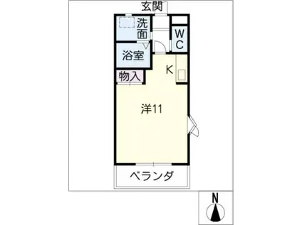 グランメゾン21(1K/2階)の間取り写真