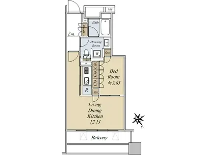 パークコート神宮前(1LDK/5階)の間取り写真