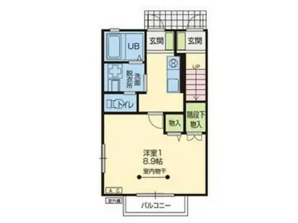 クラヴィア(1K/1階)の間取り写真