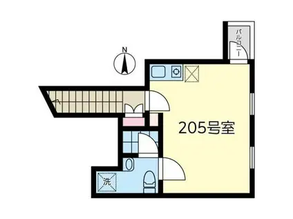 SIMSUN TERRACE(ワンルーム/2階)の間取り写真