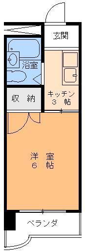 富士コーポラス(1K/4階)の間取り写真