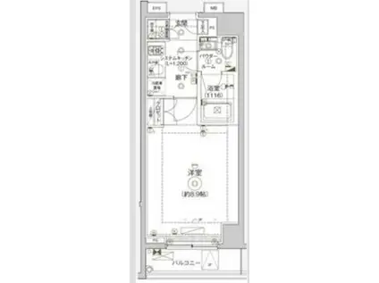 クレヴィスタ練馬平和台(1K/2階)の間取り写真